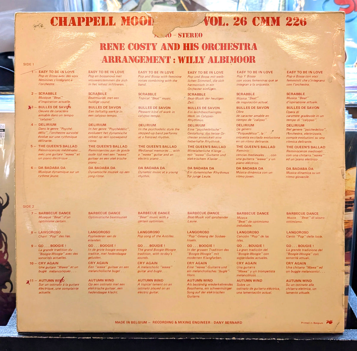 Orchestre René Costy - Chappell Mood Music Vol. 26 CMM226, 1972
