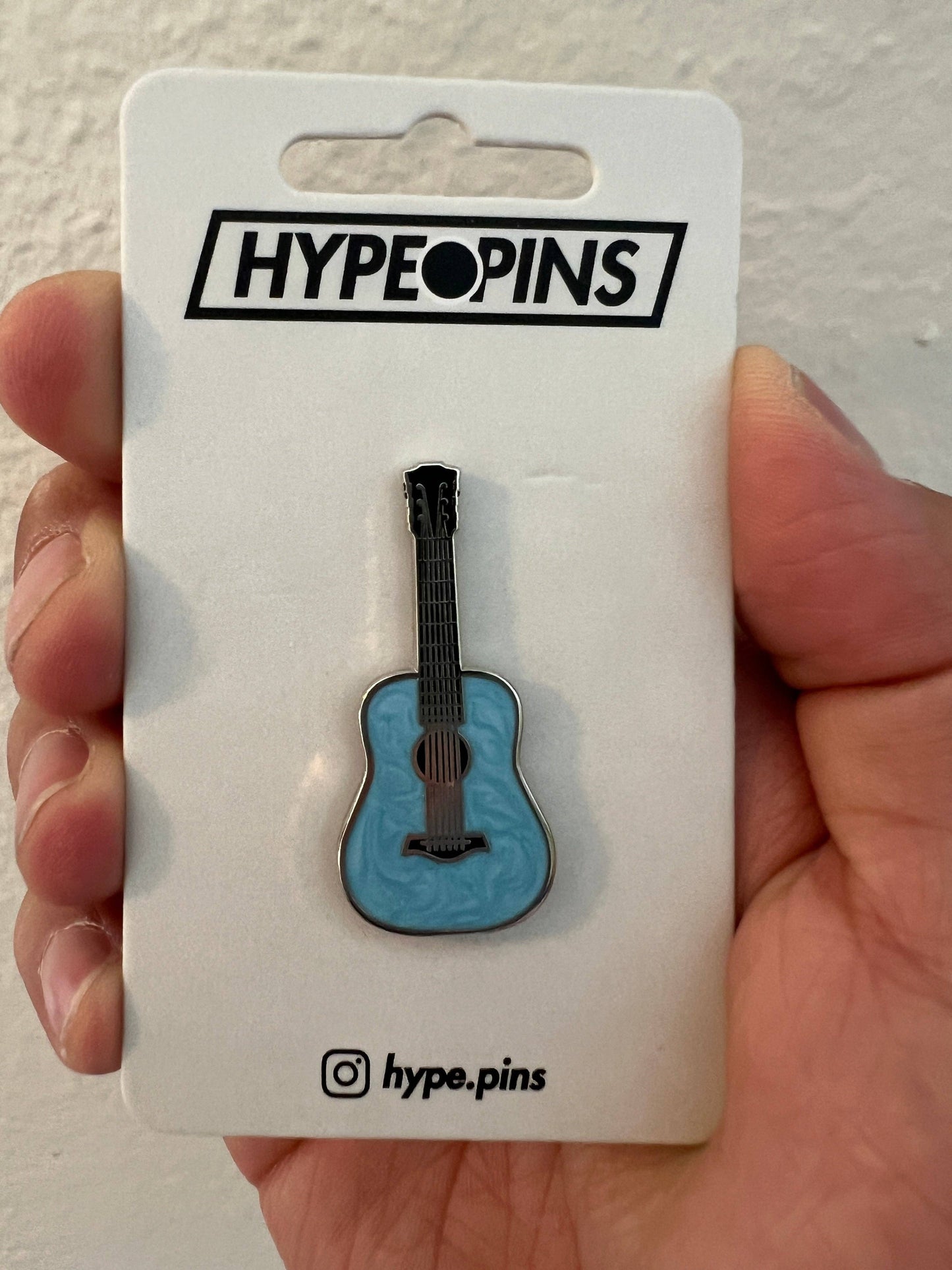 Guitar Blue Hard Enamel Pin