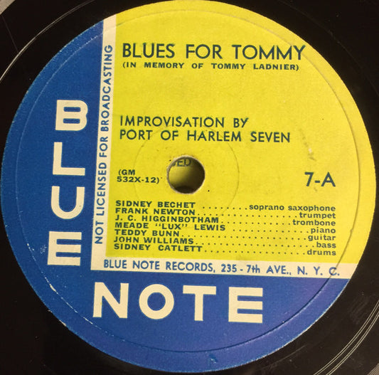 Port Of Harlem Seven / J.C. Higginbotham Quintet : Blues For Tommy / Basin Street Blues (Shellac, 12")