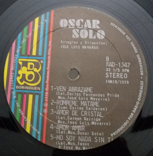Oscar Solo : Sentido Romántico (LP, Album)
