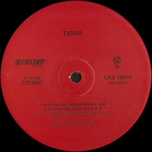 Tigah : It's Over Dog (12", Promo)