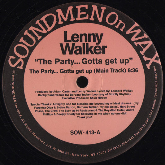 Lenny Walker : The Party... Gotta Get Up (12")