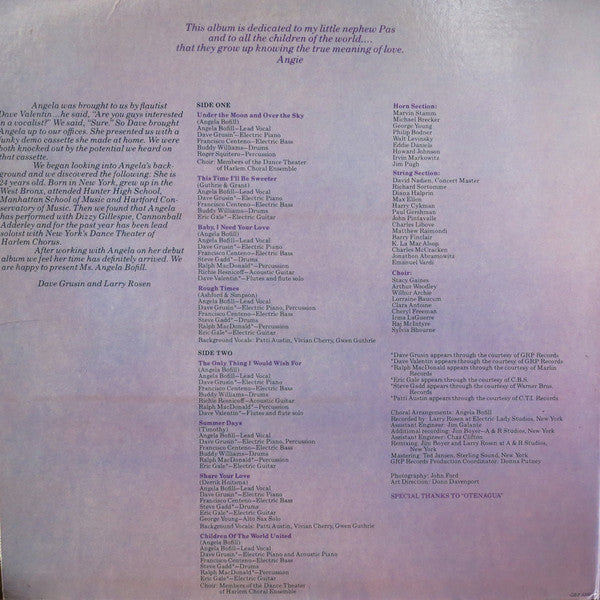 Angela Bofill : Angie (LP, Album, Gat)