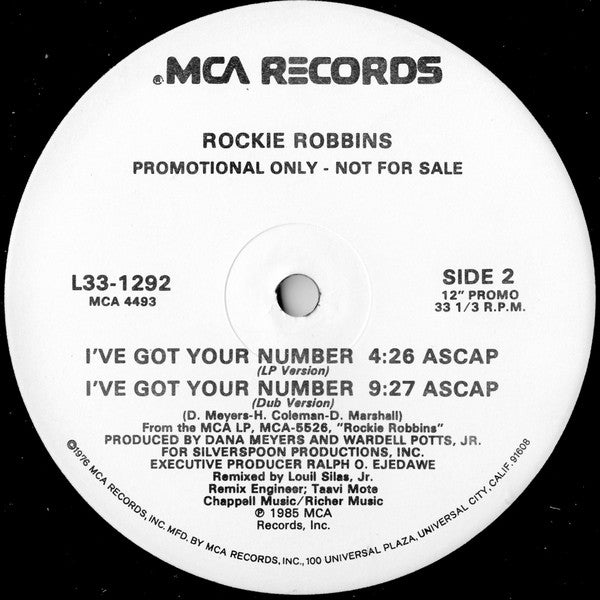 Rockie Robbins : I've Got Your Number (12", Promo)