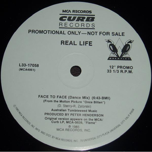 Real Life : Face To Face (12", Single, Promo)