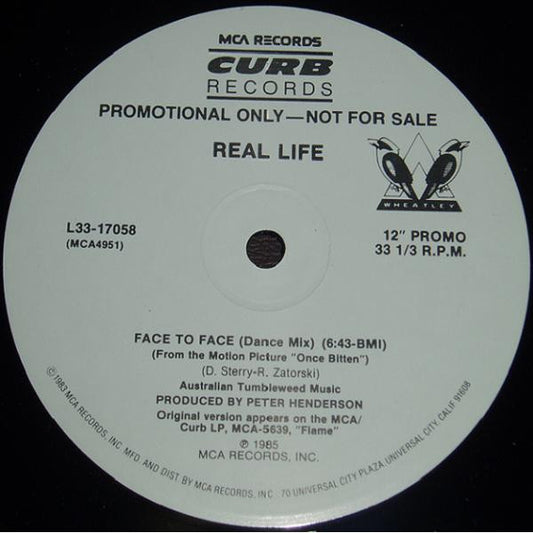 Real Life : Face To Face (12", Single, Promo)