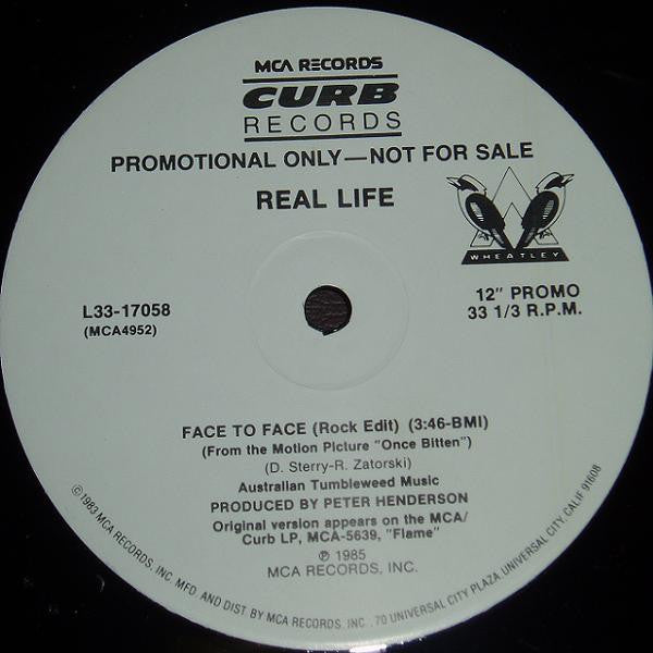 Real Life : Face To Face (12", Single, Promo)