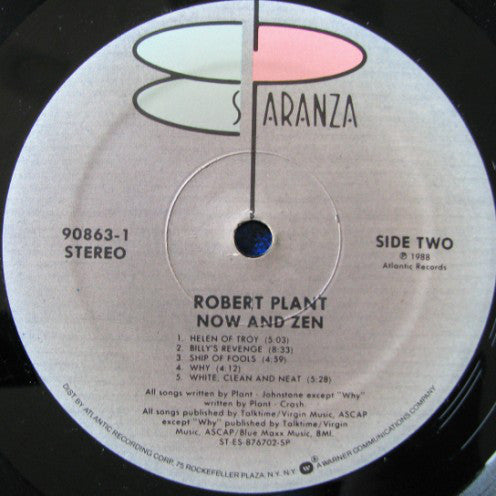 Robert Plant : Now And Zen (LP, Album, SP )