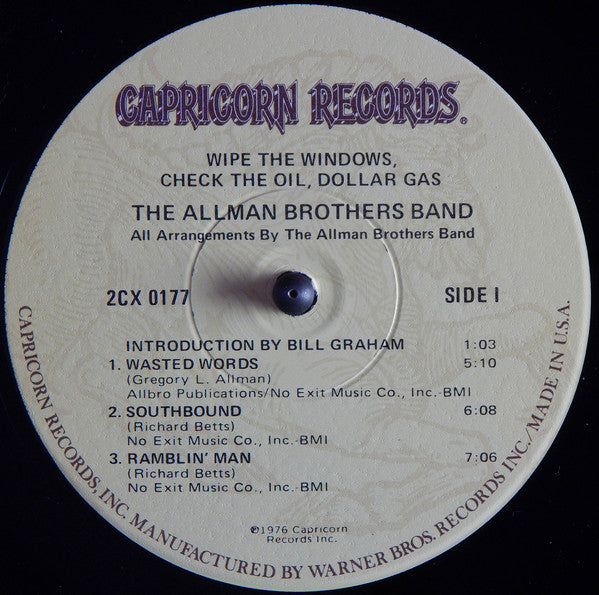 The Allman Brothers Band : Wipe The Windows, Check The Oil, Dollar Gas (2xLP, Album, Win)
