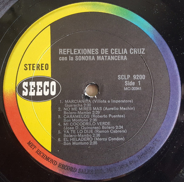 Celia Cruz Con La Sonora Matancera : Reflexiones De Celia Cruz (LP, Album, RE)