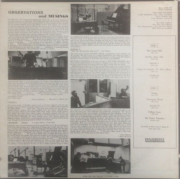 Gary Burton : The Time Machine (LP, Album, RE, Roc)