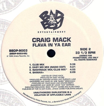 Craig Mack : Flava In Ya Ear (12", Promo)