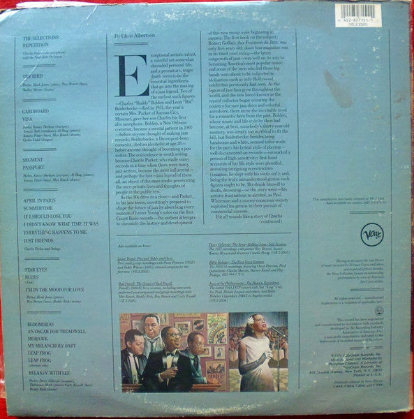 Charlie Parker : The Verve Years (1948-50) (2xLP, Comp, 53 )