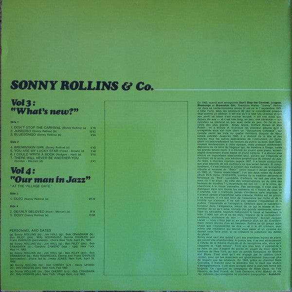 Sonny Rollins : Vol 3 : "What's New?" / Vol 4 : "Our Man In Jazz" (2xLP, Comp, RE)
