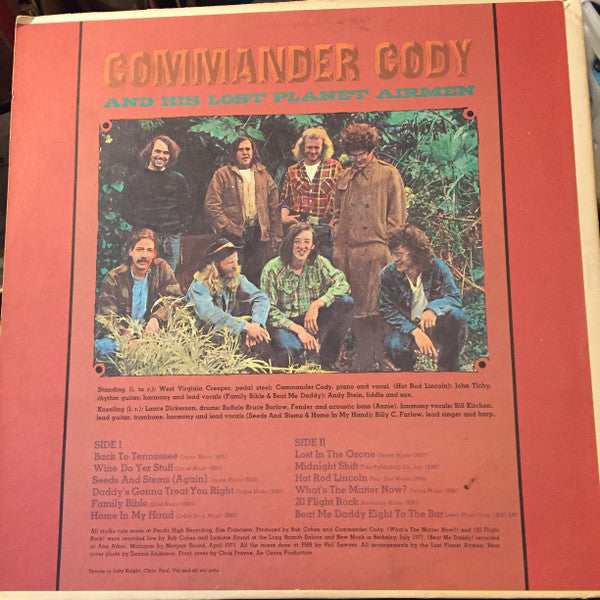 Commander Cody And His Lost Planet Airmen : Lost In The Ozone (LP, Album)