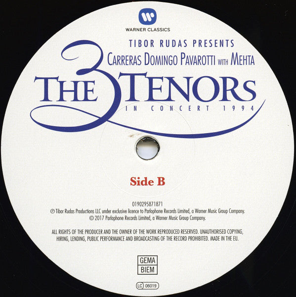 José Carreras - Placido Domingo - Luciano Pavarotti with Zubin Mehta : The 3 Tenors In Concert 1994 (2xLP, Album, RE)