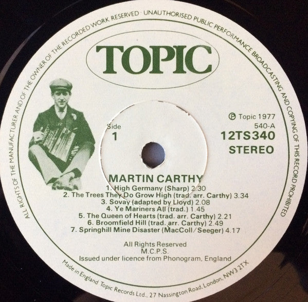 Martin Carthy with Dave Swarbrick : Martin Carthy (LP, Album, RE)