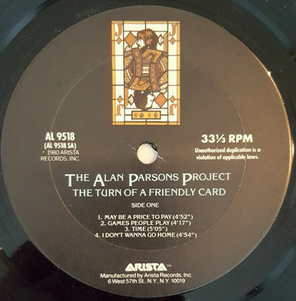 The Alan Parsons Project : The Turn Of A Friendly Card (LP, Album, Ter)