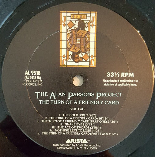 The Alan Parsons Project : The Turn Of A Friendly Card (LP, Album, Ter)
