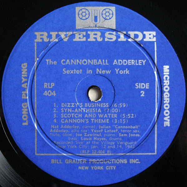 Cannonball Adderley Sextet : In New York (LP, Album, Mono, Dee)