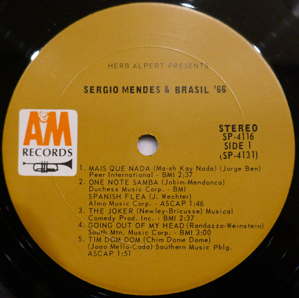 Herb Alpert Presents Sérgio Mendes & Brasil '66 : Herb Alpert Presents Sergio Mendes & Brasil '66 (LP, Album, RP, Pit)