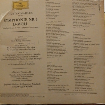 Gustav Mahler - Rafael Kubelik : Symphony No. 3 (2xLP, RE, Gat)