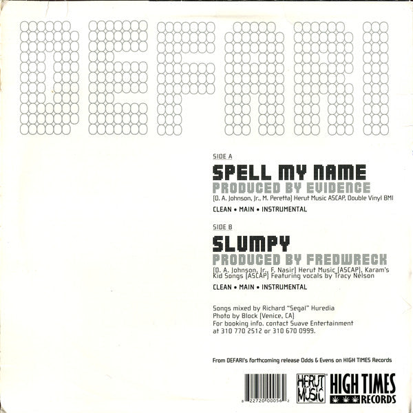 Defari : Spell My Name / Slumpy (12")