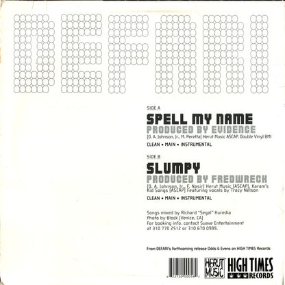 Defari : Spell My Name / Slumpy (12")