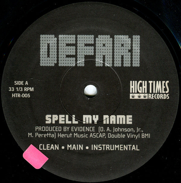 Defari : Spell My Name / Slumpy (12")
