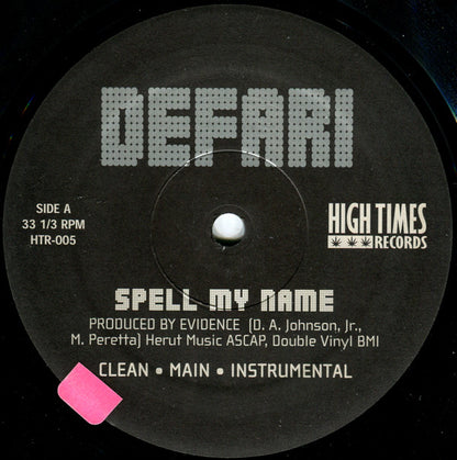 Defari : Spell My Name / Slumpy (12")