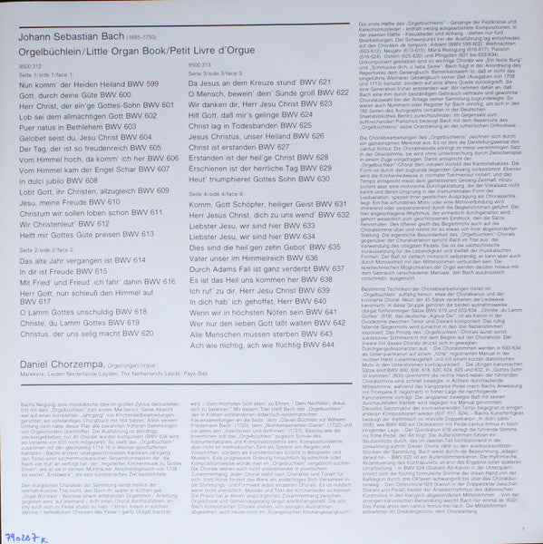 Johann Sebastian Bach − Daniel Chorzempa : <Orgelbüchlein> (BWV 599-644) (2xLP)