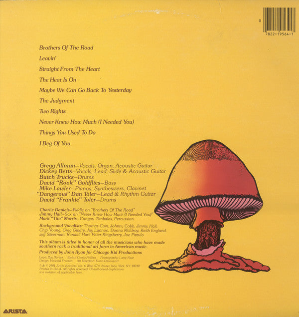The Allman Brothers Band : Brothers Of The Road (LP, Album)