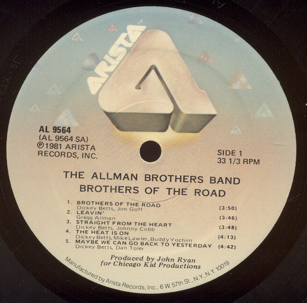 The Allman Brothers Band : Brothers Of The Road (LP, Album)