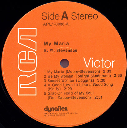 B.W. Stevenson : My Maria (LP, Album, Ind)