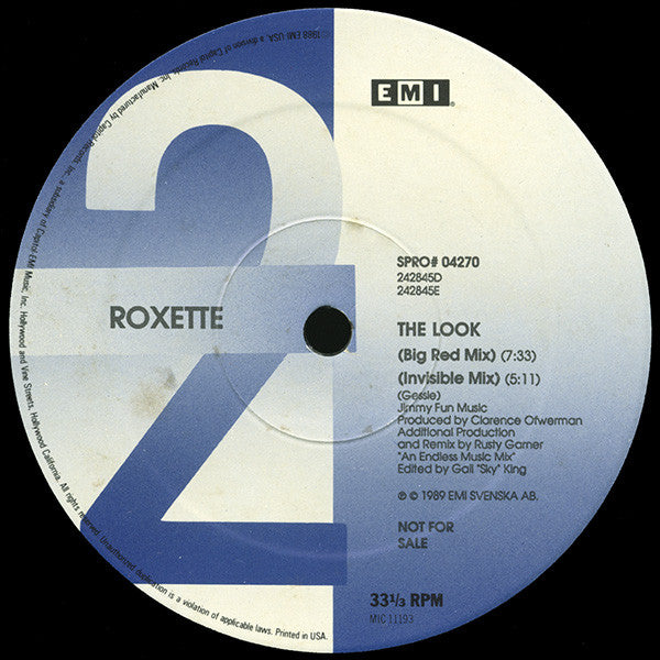 Roxette : The Look (12", Promo)