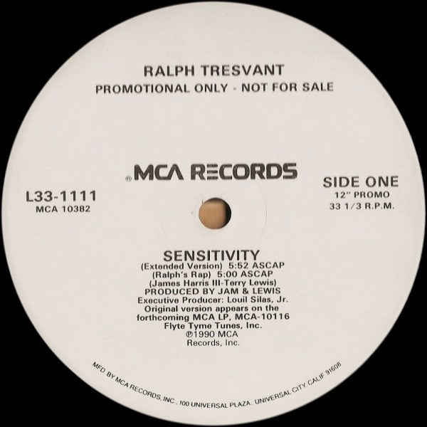 Ralph Tresvant : Sensitivity (12", Promo)