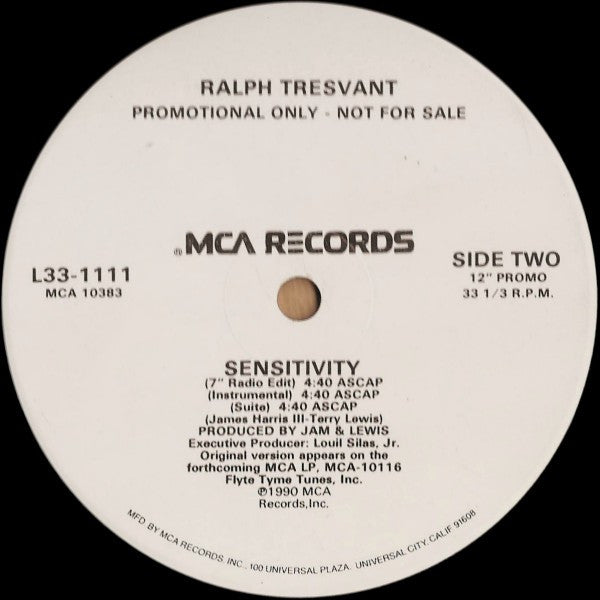 Ralph Tresvant : Sensitivity (12", Promo)