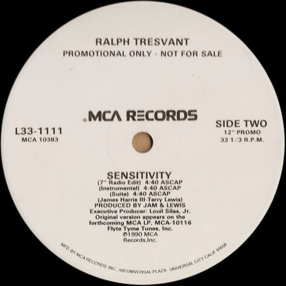 Ralph Tresvant : Sensitivity (12", Promo)