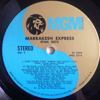 Stan Getz : Marrakesh Express (LP, Album, MGM)