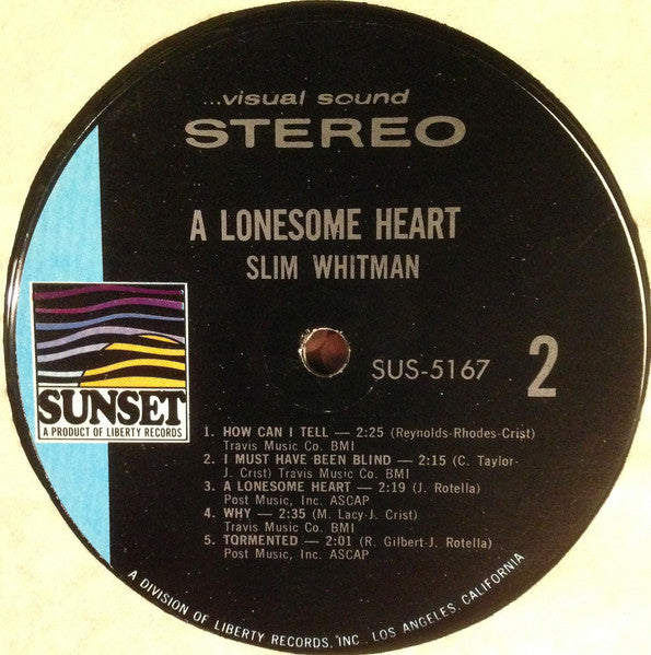 Slim Whitman : A Lonesome Heart (LP, Comp)