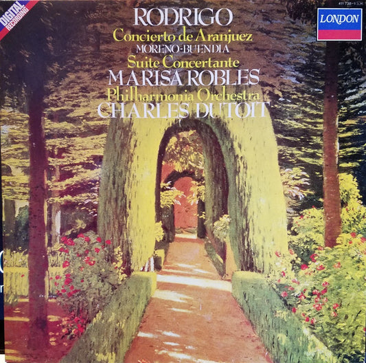 Joaquín Rodrigo / Manuel Moreno-Buendía, Marisa Robles, Philharmonia Orchestra, Charles Dutoit : Concierto De Aranjuez / Suite Concertante (LP, Album)