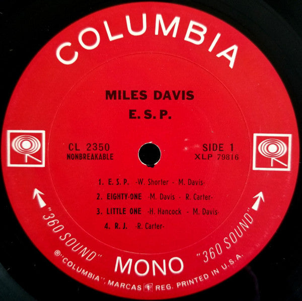 Miles Davis : E.S.P. (LP, Album, Mono, Pit)