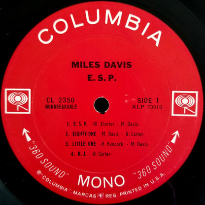 Miles Davis : E.S.P. (LP, Album, Mono, Pit)