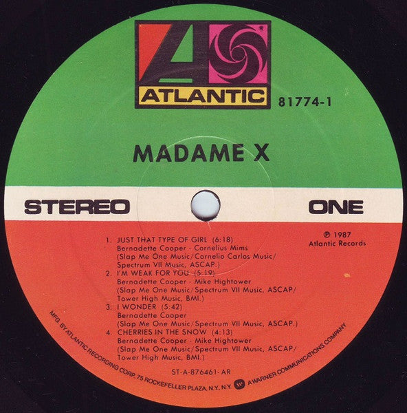 Madame X : Madame X (LP, Album, ARC)