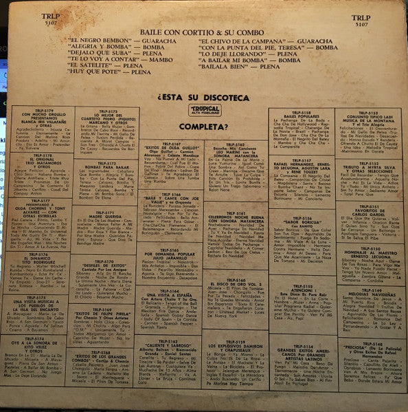 Cortijo Y Su Combo Con Ismael Rivera : Baile Con Cortijo Y Su Combo (LP, Album)