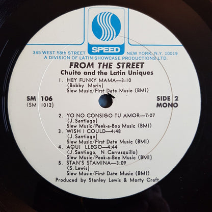 Chuito & The Latin Uniques : From The Street (LP, Album, Mono, MP)