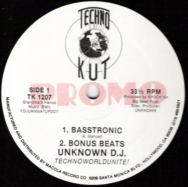 The Unknown DJ : Basstronic (12", Promo)