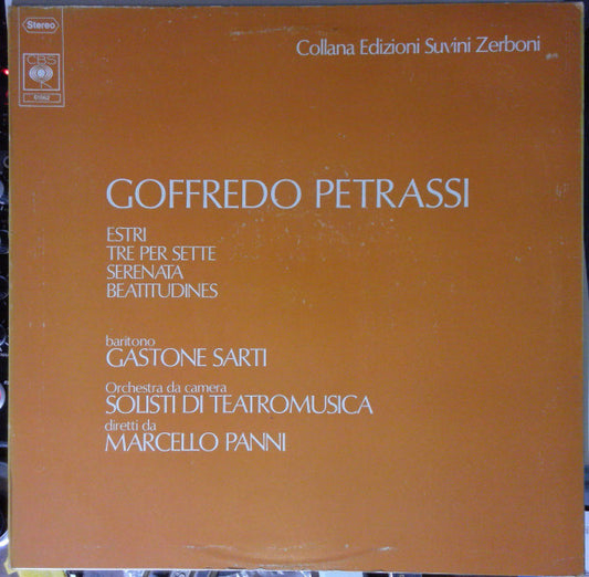 Goffredo Petrassi - Gastone Sarti, Solisti Di Teatromusica : Estri / Tre per Sette / Serenata / Beatitudines (LP)
