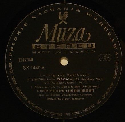 Ludwig van Beethoven, Orkiestra Symfoniczna Filharmonii Narodowej, Witold Rowicki : Symphony No. 3 In E-Flat, Op. 55 "Eroica" (LP, Bla)