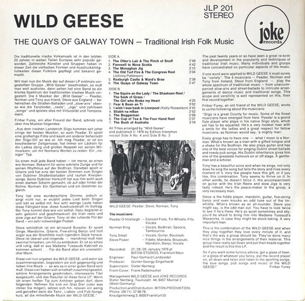 Wild Geese (3) : The Quays Of Galway Town (LP, Album)